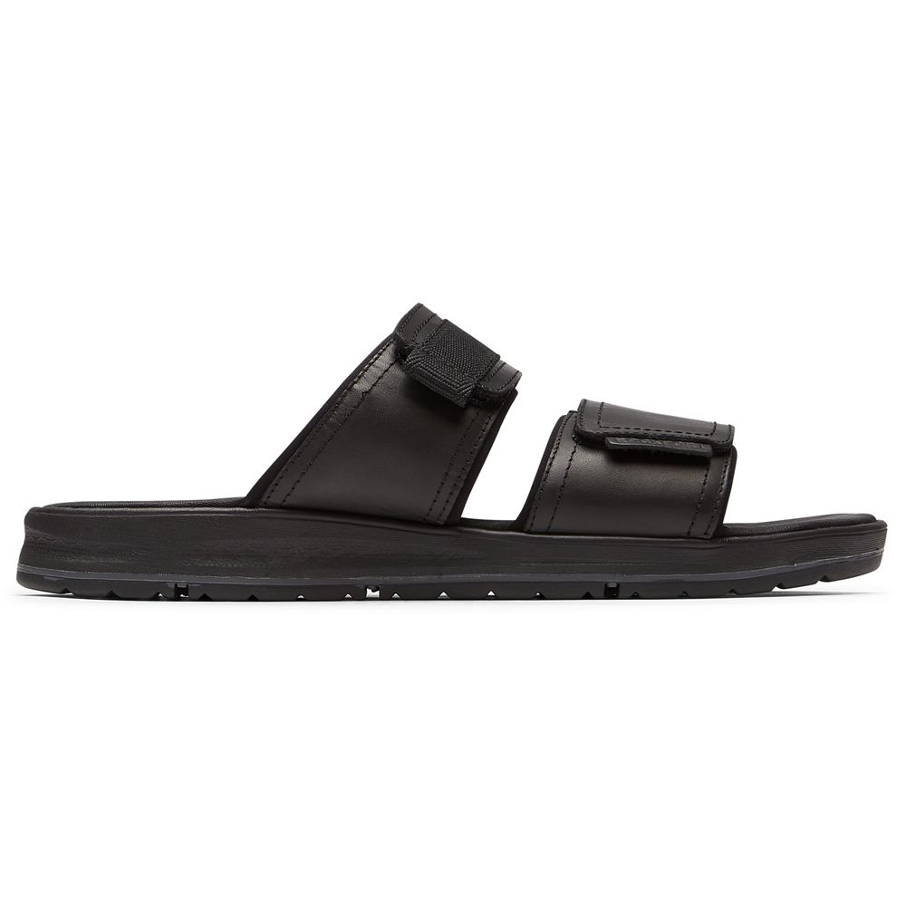 Rockport Men's Lucky Bay Dress Slides - Black - USA (1208EGXMT)